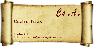 Csehi Alex névjegykártya